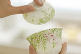 The Hand-Painted Wisteria Flower Covered Bowl