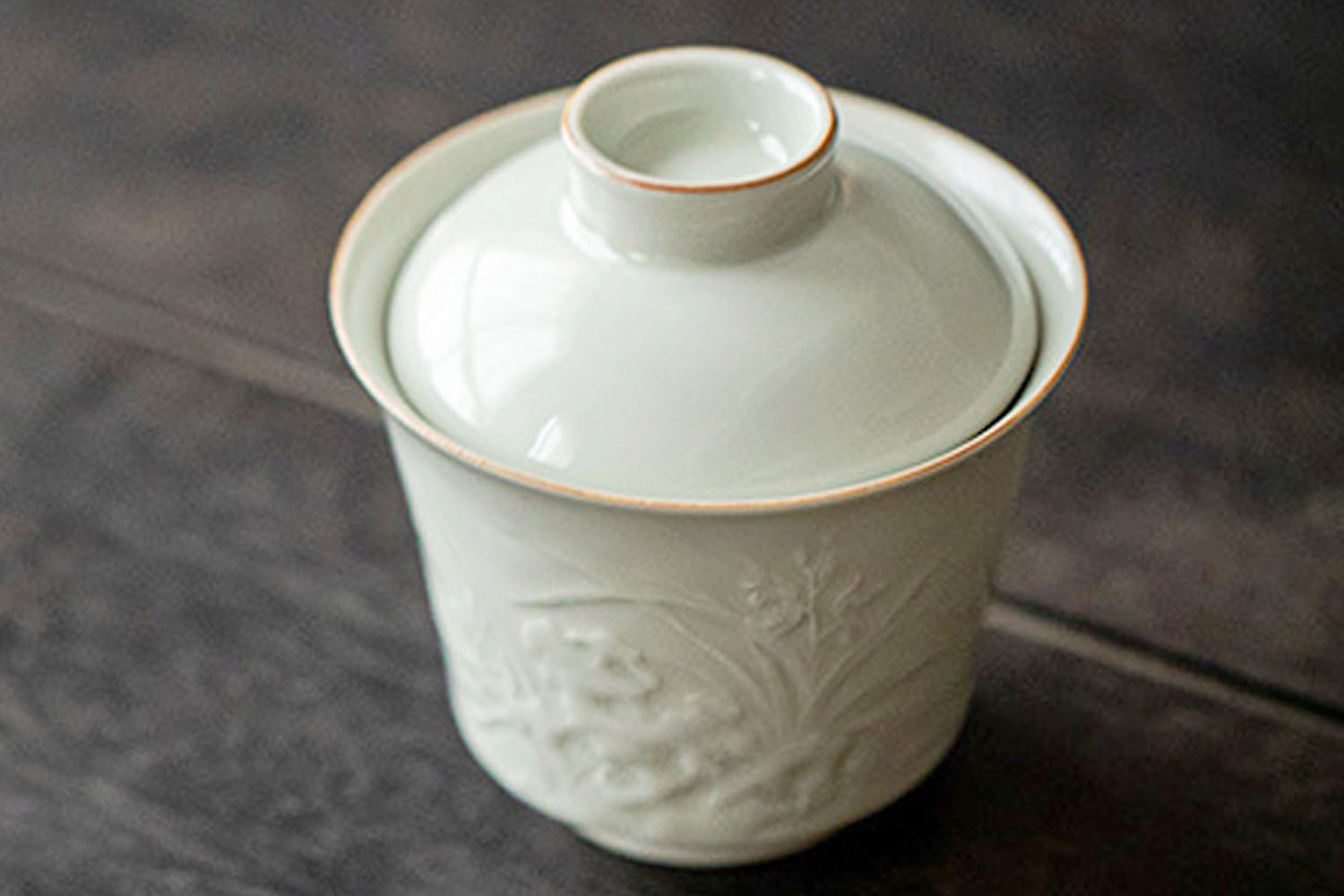 Orchid Pattern Porcelain Tea Bowl