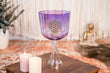 Violet Flower of Life Clear Crystal Chalice CCB-019 - Yoga Meditation Instruments