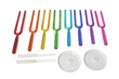 Clear Colorful Crystal Tuning Fork Set CCB-042 - Yoga Meditation Instruments