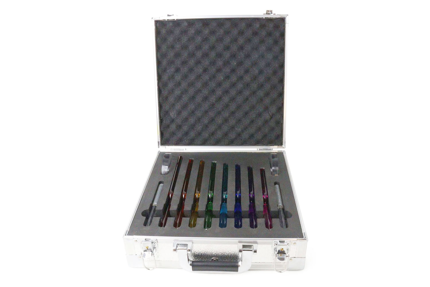 Clear Colorful Crystal Tuning Fork Set CCB-042 - Yoga Meditation Instruments