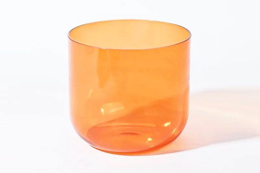 Orange Clear Quartz Crystal Sound Healing Singing Bowl CCB-012 - Yoga Meditation Instruments