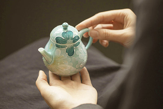 Teapot with Stacked Flower Pattern