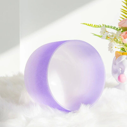 Purple and White Gradient Frosted Quartz Crystal Singing Bowl MSJB-009 - Yoga Meditation Instruments